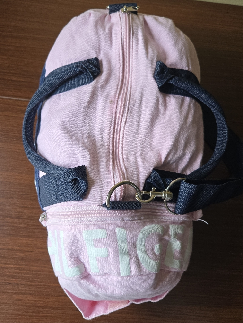 Tommy Hilfiger Pink & Navy Mini Duffel Bag - Picture 9 of 13